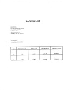Packing list (export)